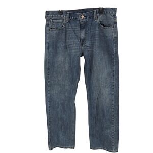 Levis 569 Jeans Mens 36x32 Blue Medium Wash Loose Straight Fit WaterLess Denim